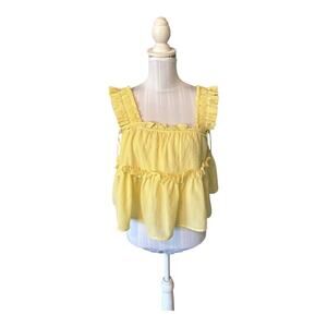 Mable Yellow Tiered Blouse Size S